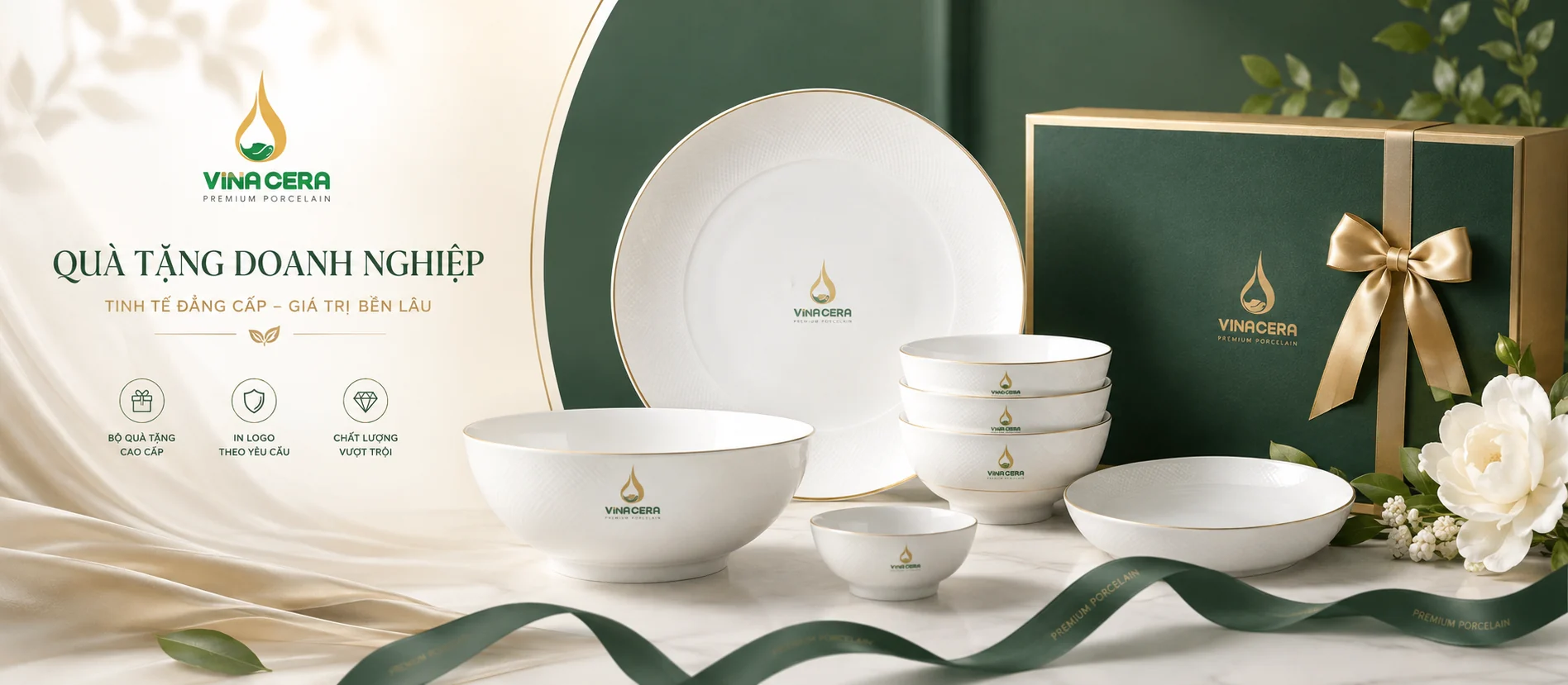 Quà tặng doanh nghiệp sứ cao cấp Vinacera