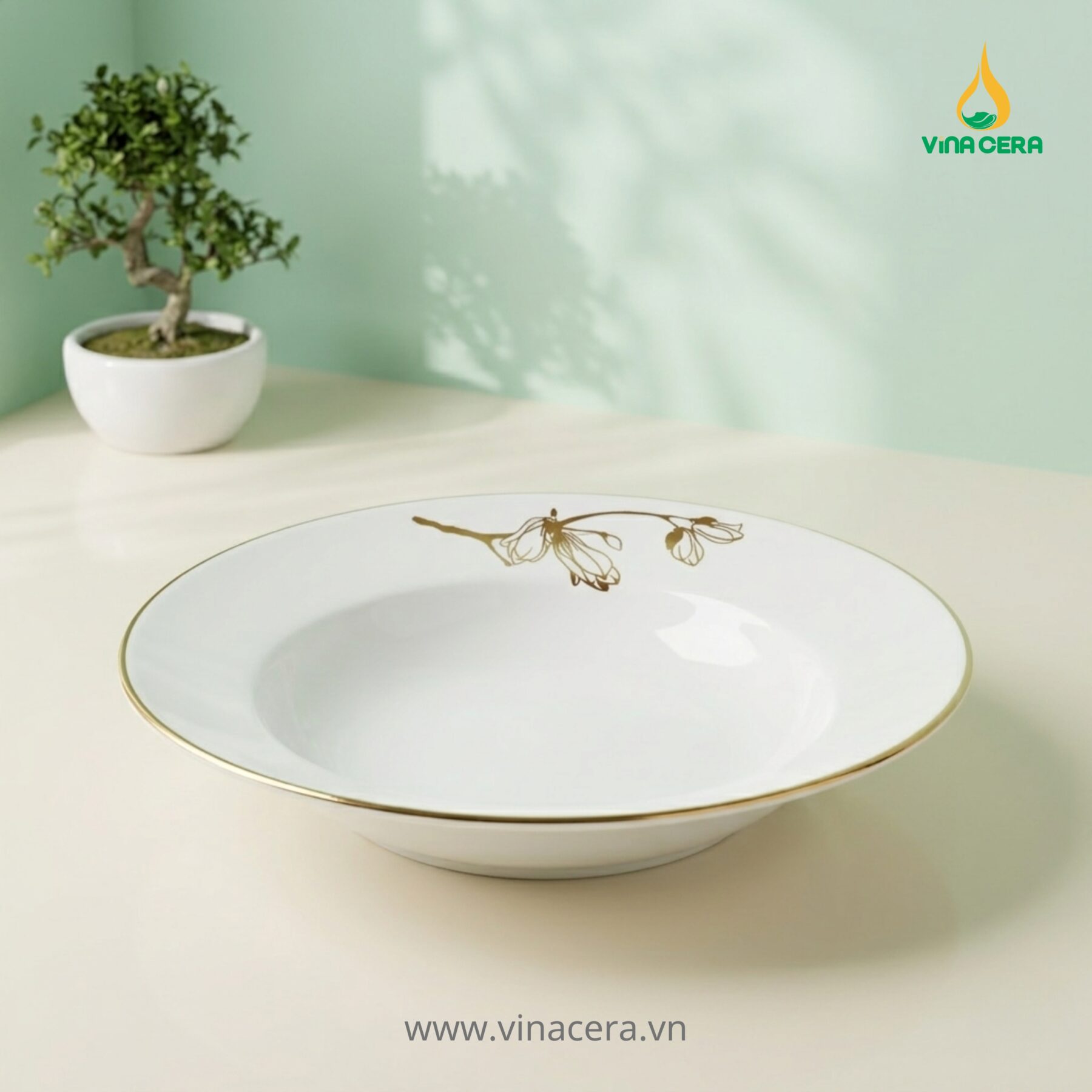 bo-bat-dia-su-trang-chi-vang-hoa-do-quyen-vinacera-cao-cap (2) Bộ bát đĩa Vinacera sứ trắng chỉ vàng bày bàn ăn sang trọng hiện đại
