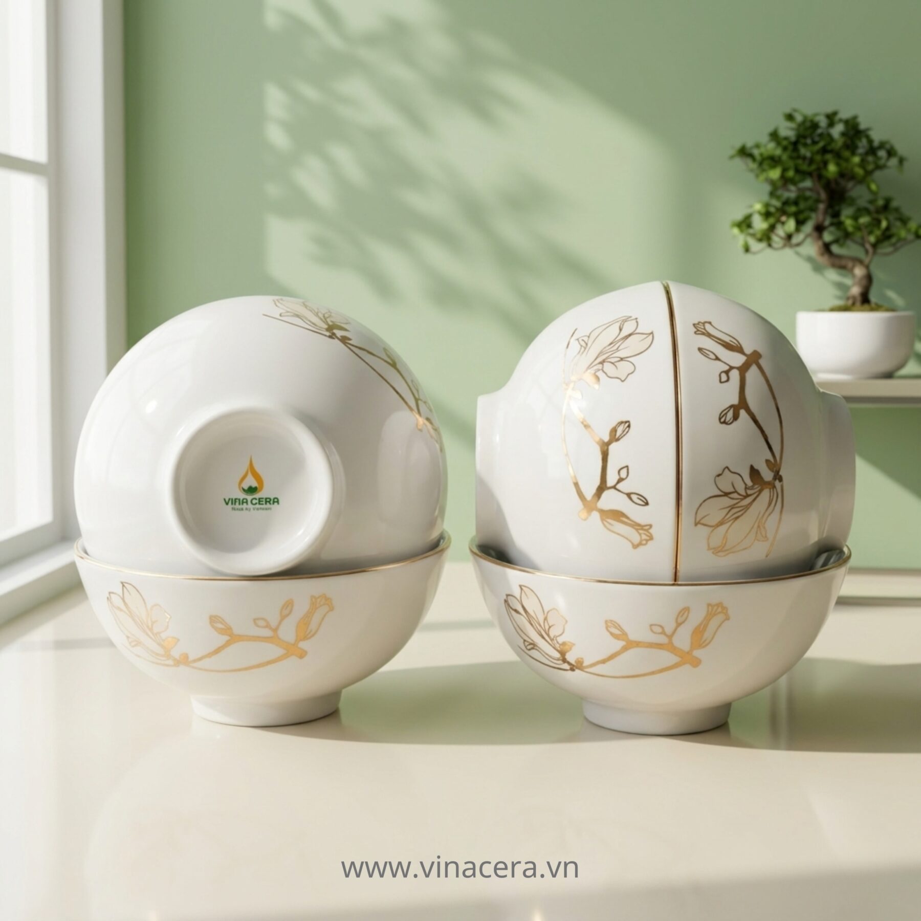 bo-bat-dia-su-trang-chi-vang-hoa-do-quyen-vinacera-cao-cap (6) Bộ bát đĩa sứ trắng chỉ vàng hoa đỗ quyên Vinacera cao cấp sang trọng