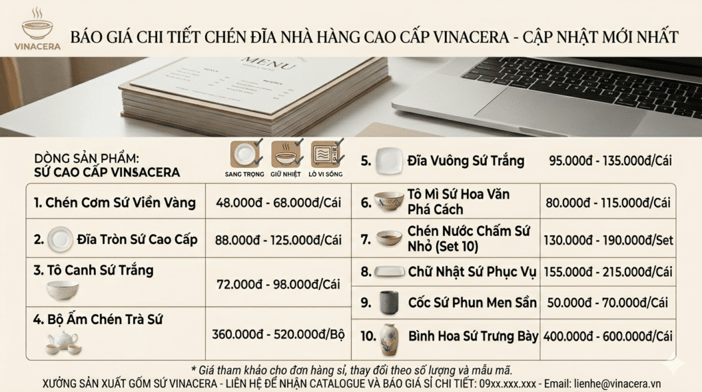 Báo Giá Chén Đĩa Nhà Hàng Mới Nhất Báo Giá Chén Đĩa Nhà Hàng Mới Nhất