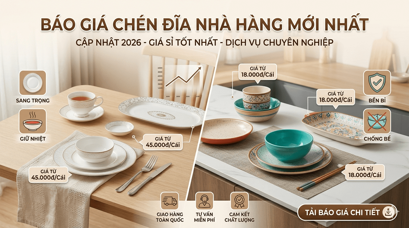 Báo Giá Chén Đĩa Nhà Hàng Mới Nhất