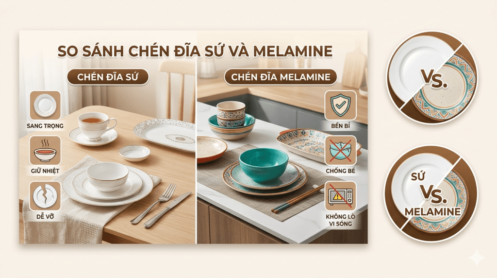 So Sánh Chén Đĩa Sứ Và Melamine So Sánh Chén Đĩa Sứ Và Melamine