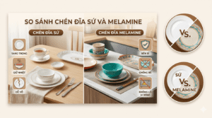 So Sánh Chén Đĩa Sứ Và Melamine