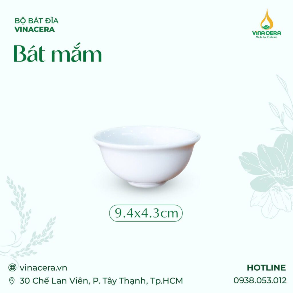 Bát Mắm Sứ Trắng Cao Cấp Vinacera