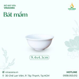 Bát Mắm Sứ Trắng Cao Cấp Vinacera