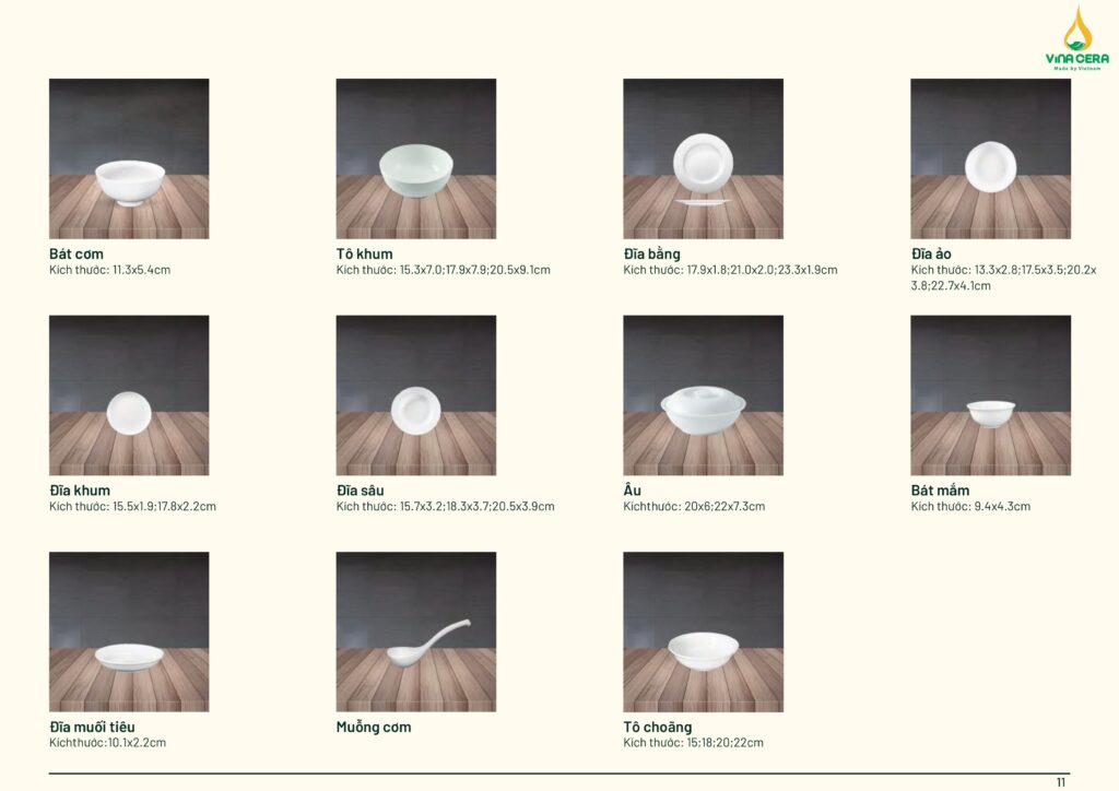 Catalogue bát đĩa nhà hàng - Vinacera