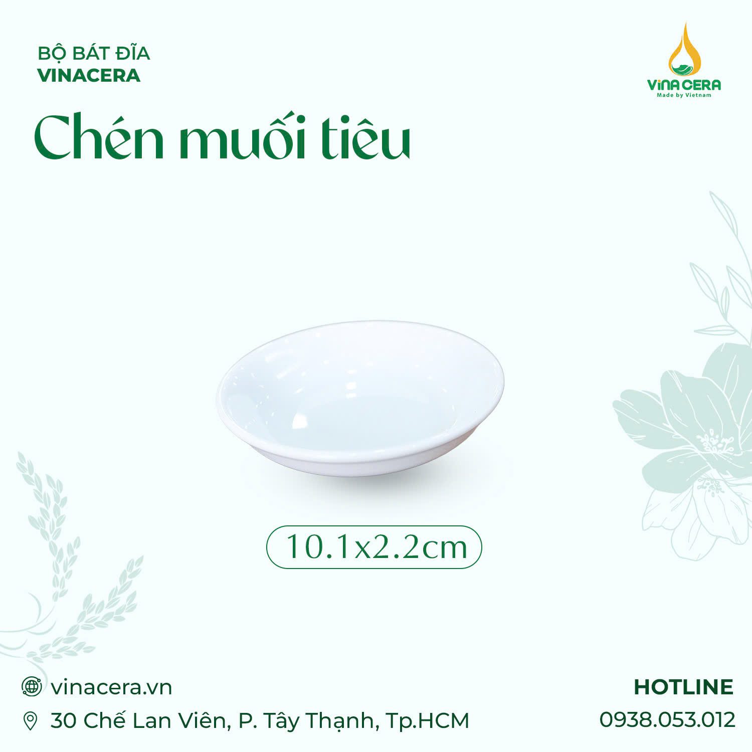 chén muối tiêu sứ trắng cao cấp