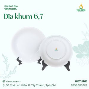 Đĩa khum Sứ Trắng Cao Cấp Vinacera